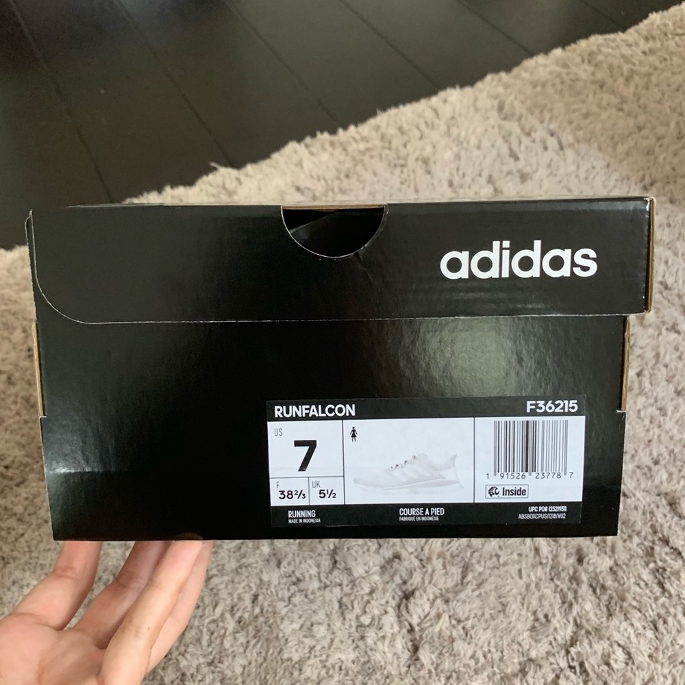 Size 7 white runfalcon adidas shoes